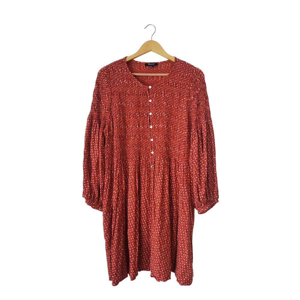 Madewell Challis Button-Front Mini Dress in Tiny Daisy Size XL